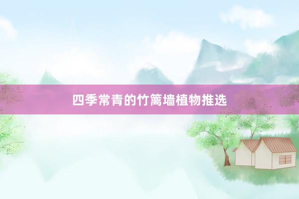 四季常青的竹篱墙植物推选